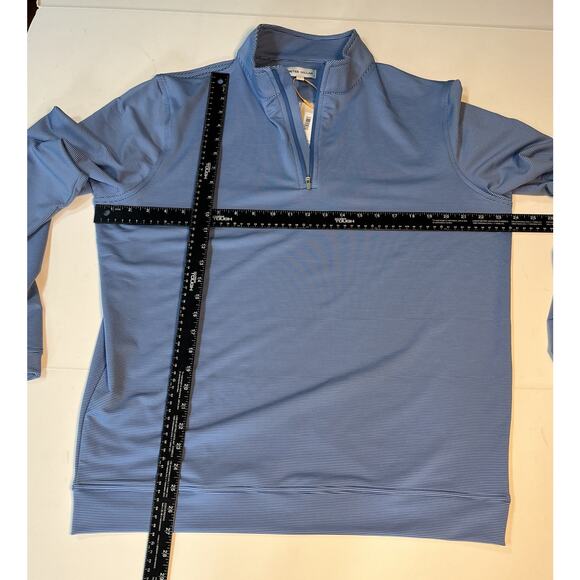 Peter Millar Woman’s Blue Quarter Zip Golf Long Sleeve Polo Large NWT Arm Logo - Picture 5 of 9
